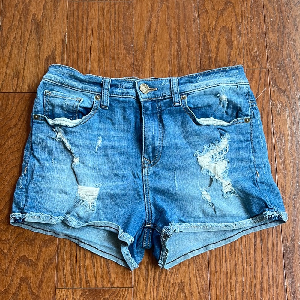 Express Jeans distressed denim shorts